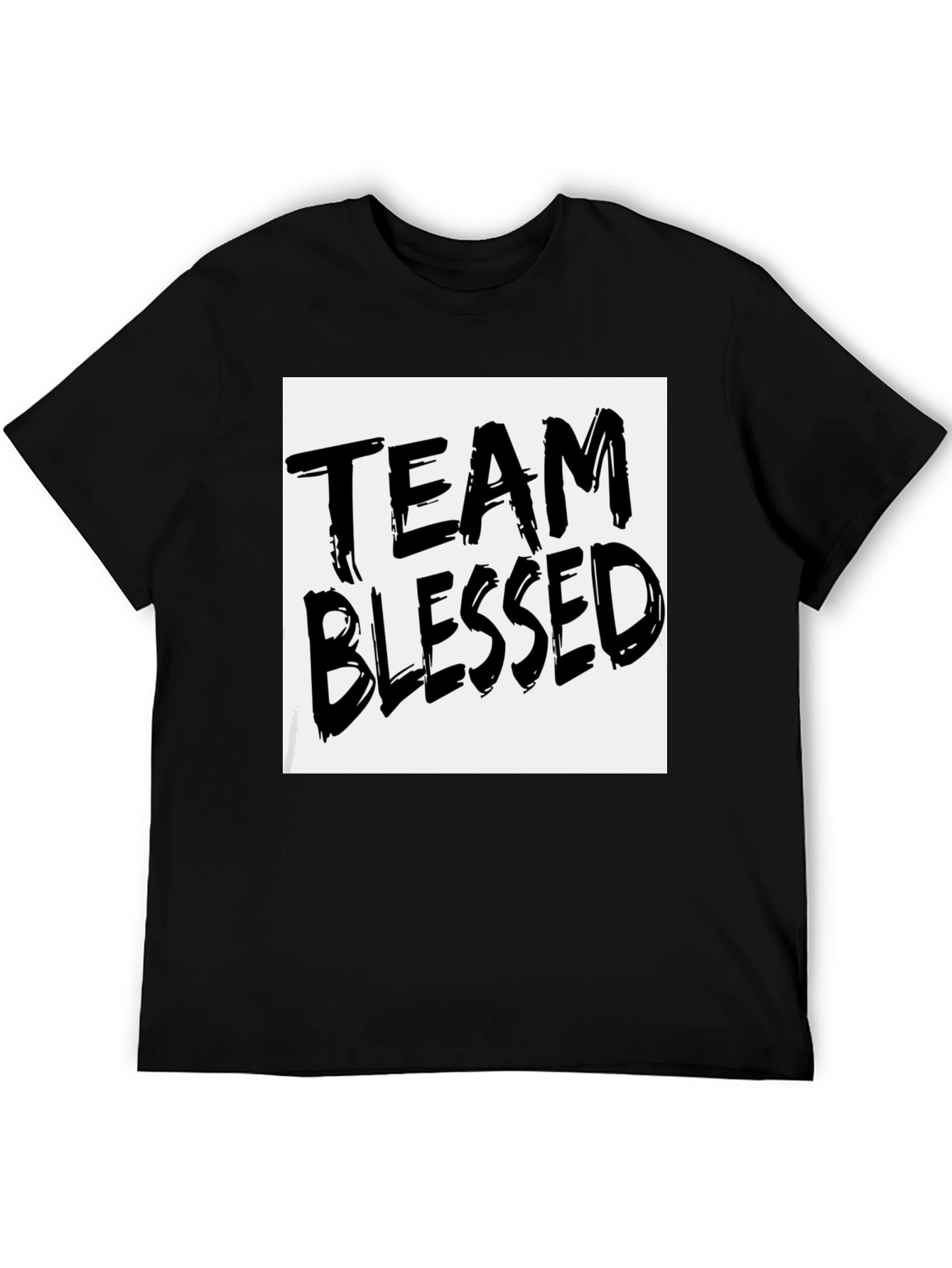 Black Team Blessed Graphic T-Shirt - Black view 5