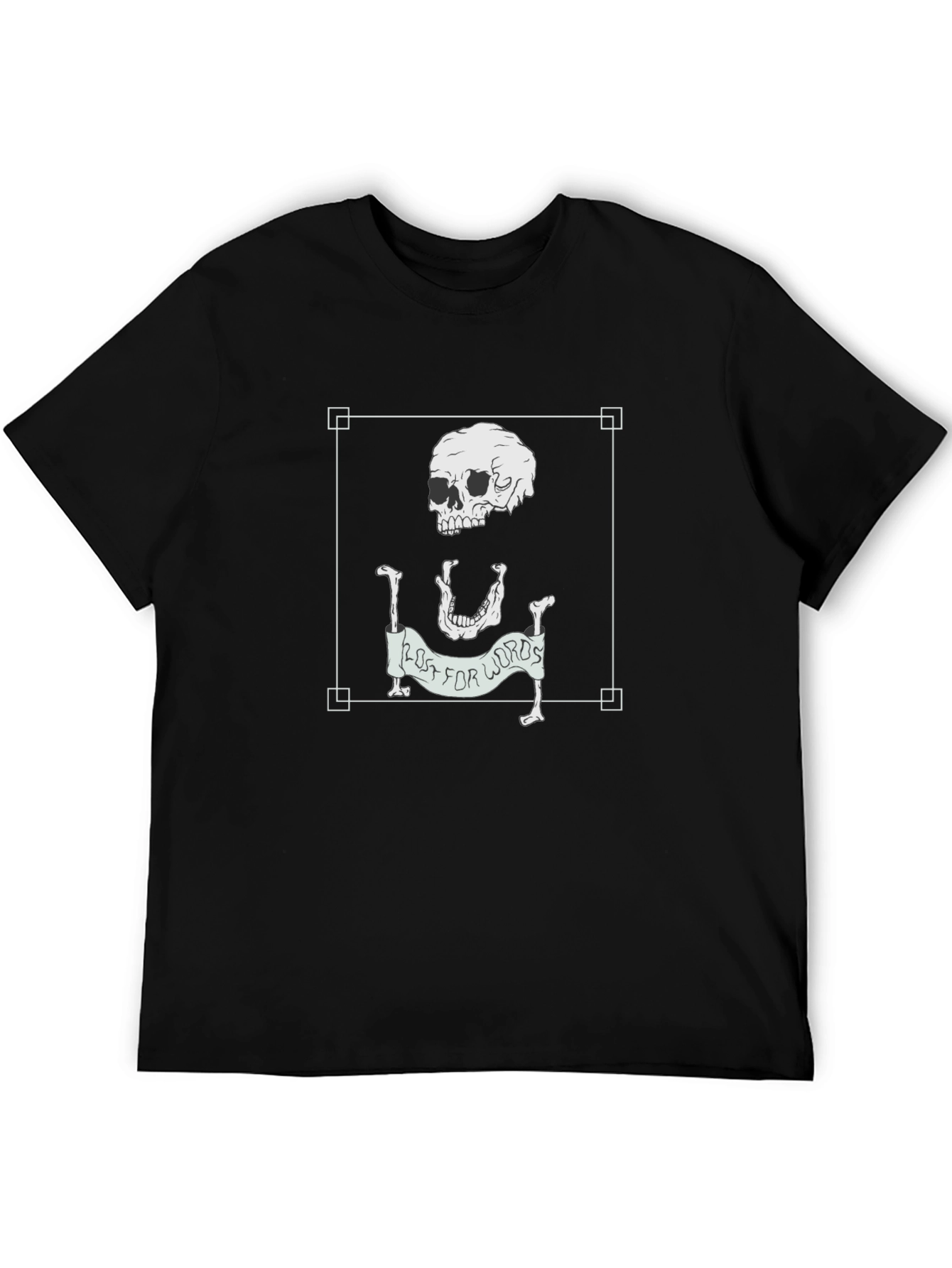 Black Lost for Words Skeleton Graphic Tee - Black view 5