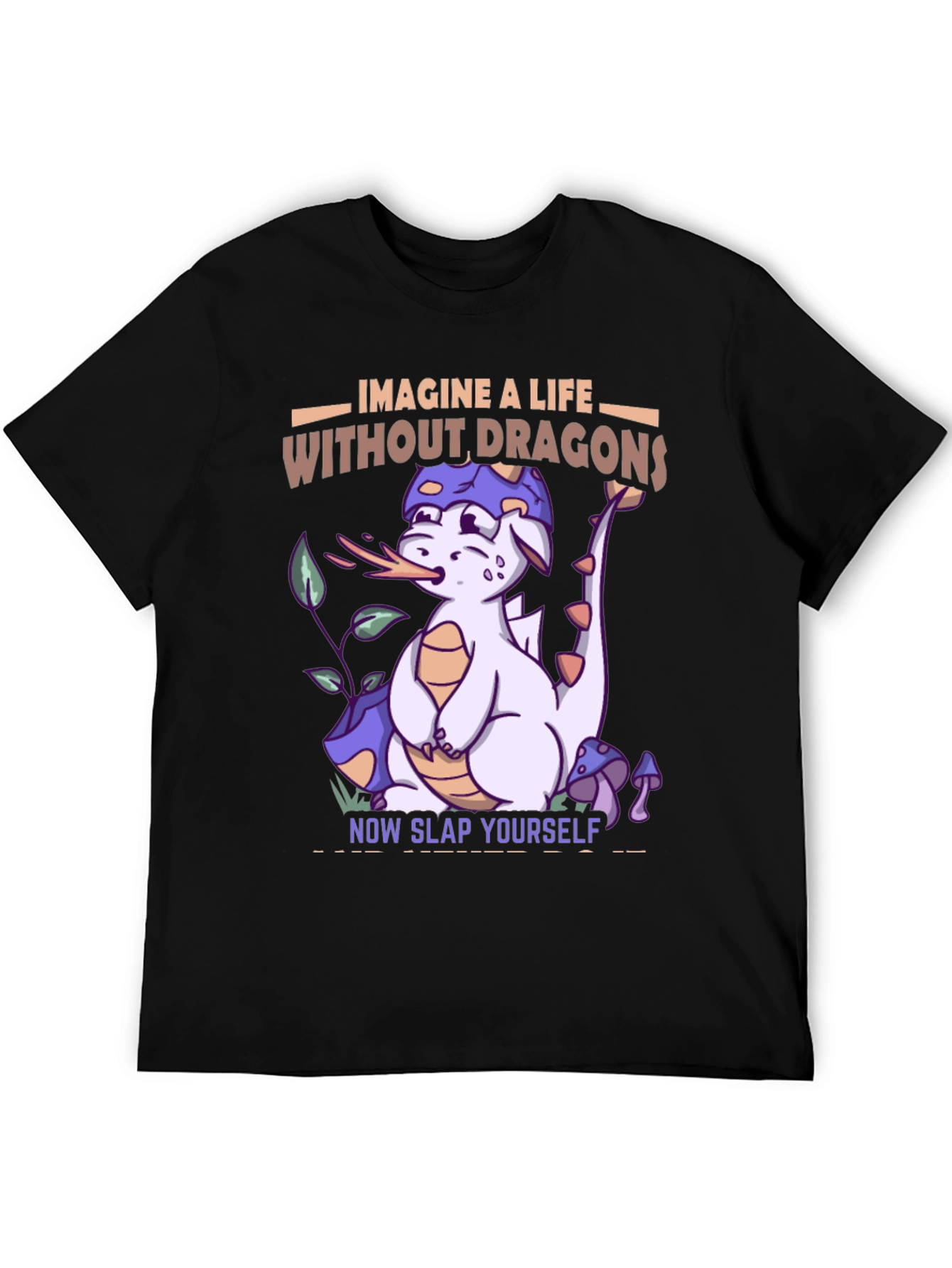 Black Imagine a Life Without Dragons T-Shirt view 5