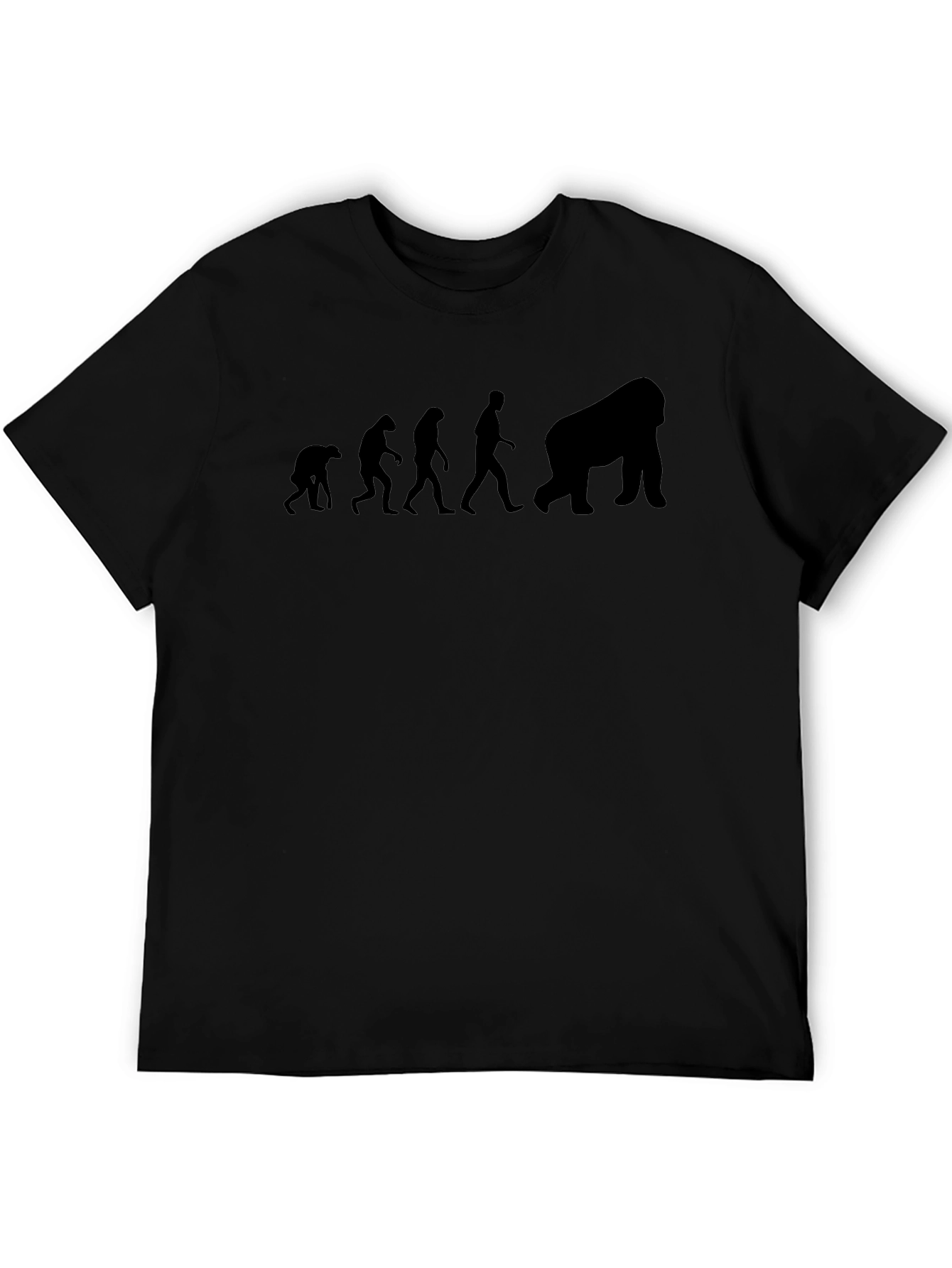 Black Evolution to Gorilla Graphic Black T-Shirt view 5