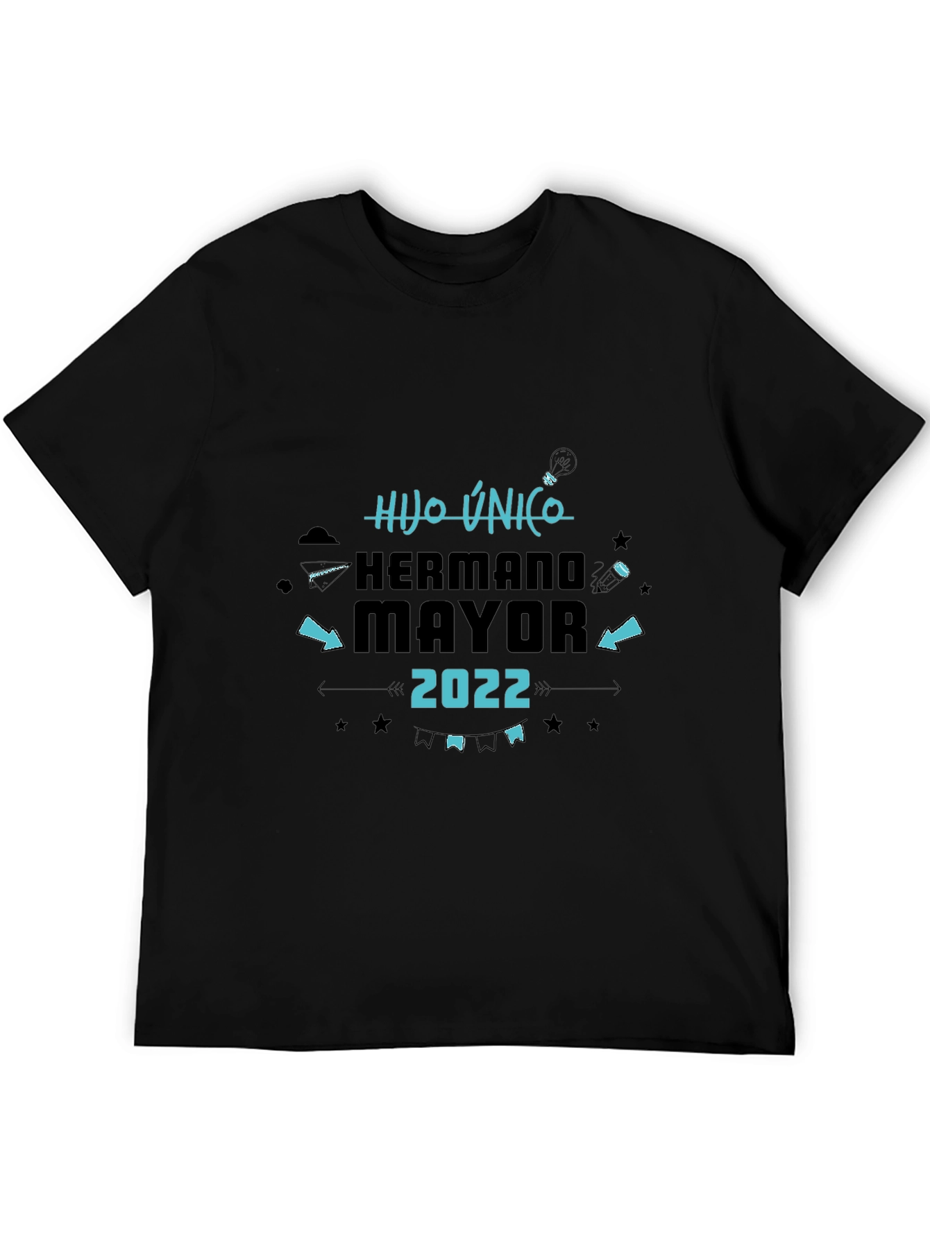 Black Hijo Unico Hermano Mayor 2022 Black T-Shirt view 5