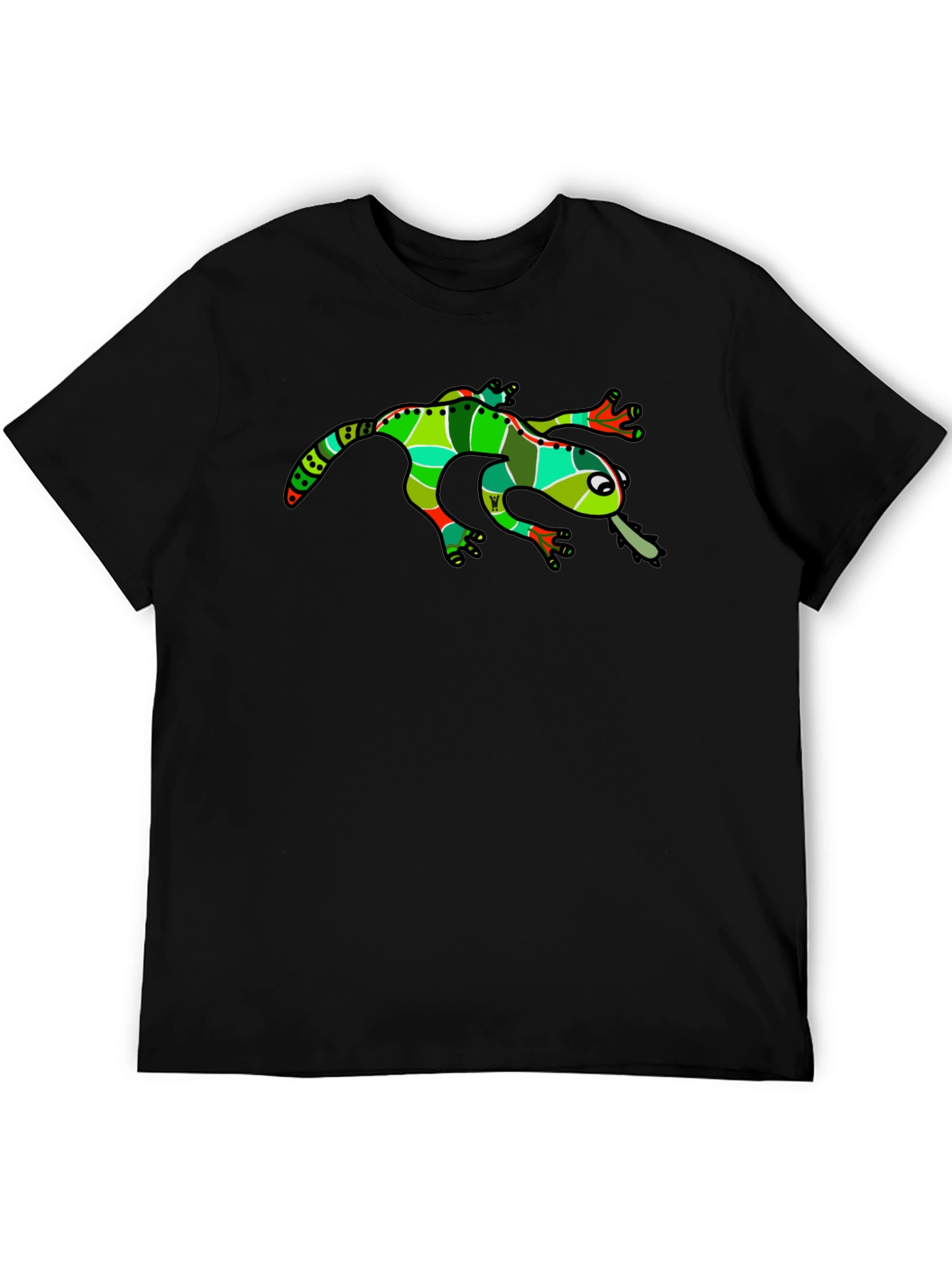 Black Funky Frog Graphic Tee - Black Cotton T-Shirt view 5