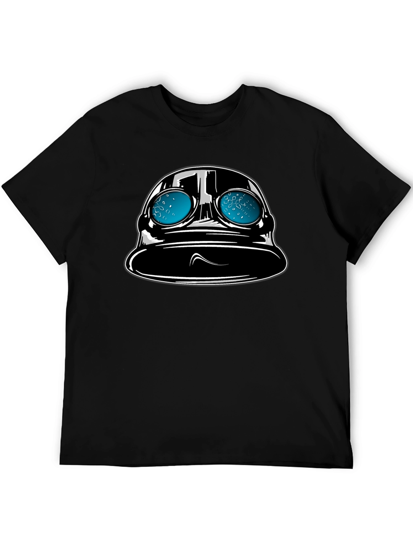 Black Vintage Style Diving Helmet Graphic T-Shirt - Black view 5