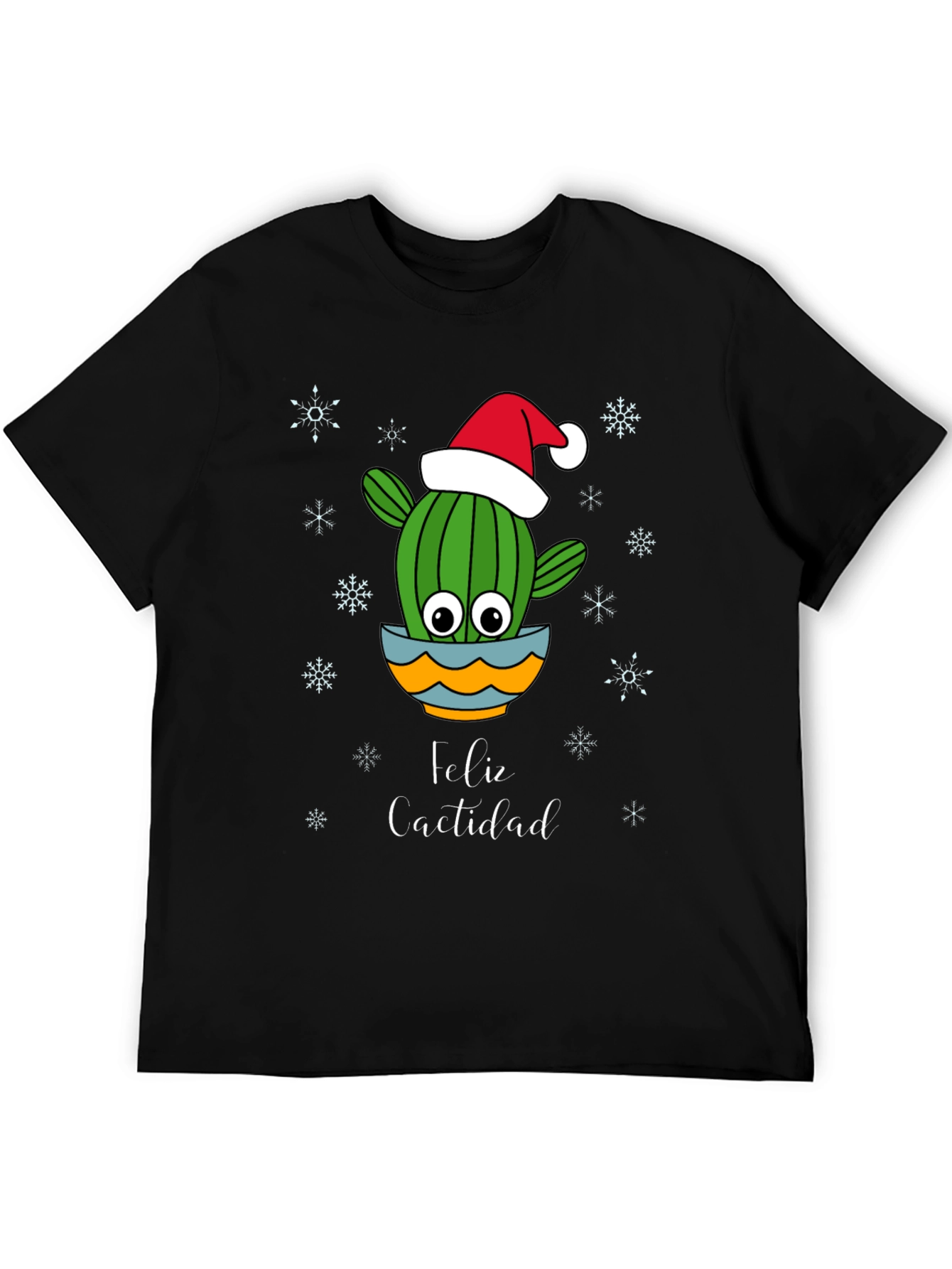 Black Feliz Cactidad Cactus Christmas Holiday Shirt view 5