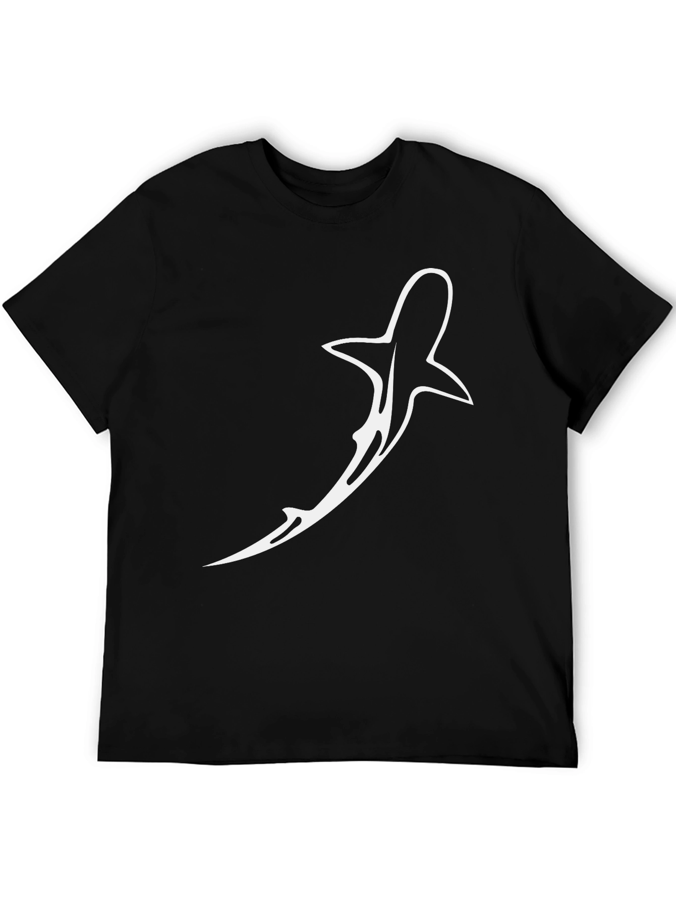 Black Shark Graphic Print Black T-Shirt - Casual Style view 5