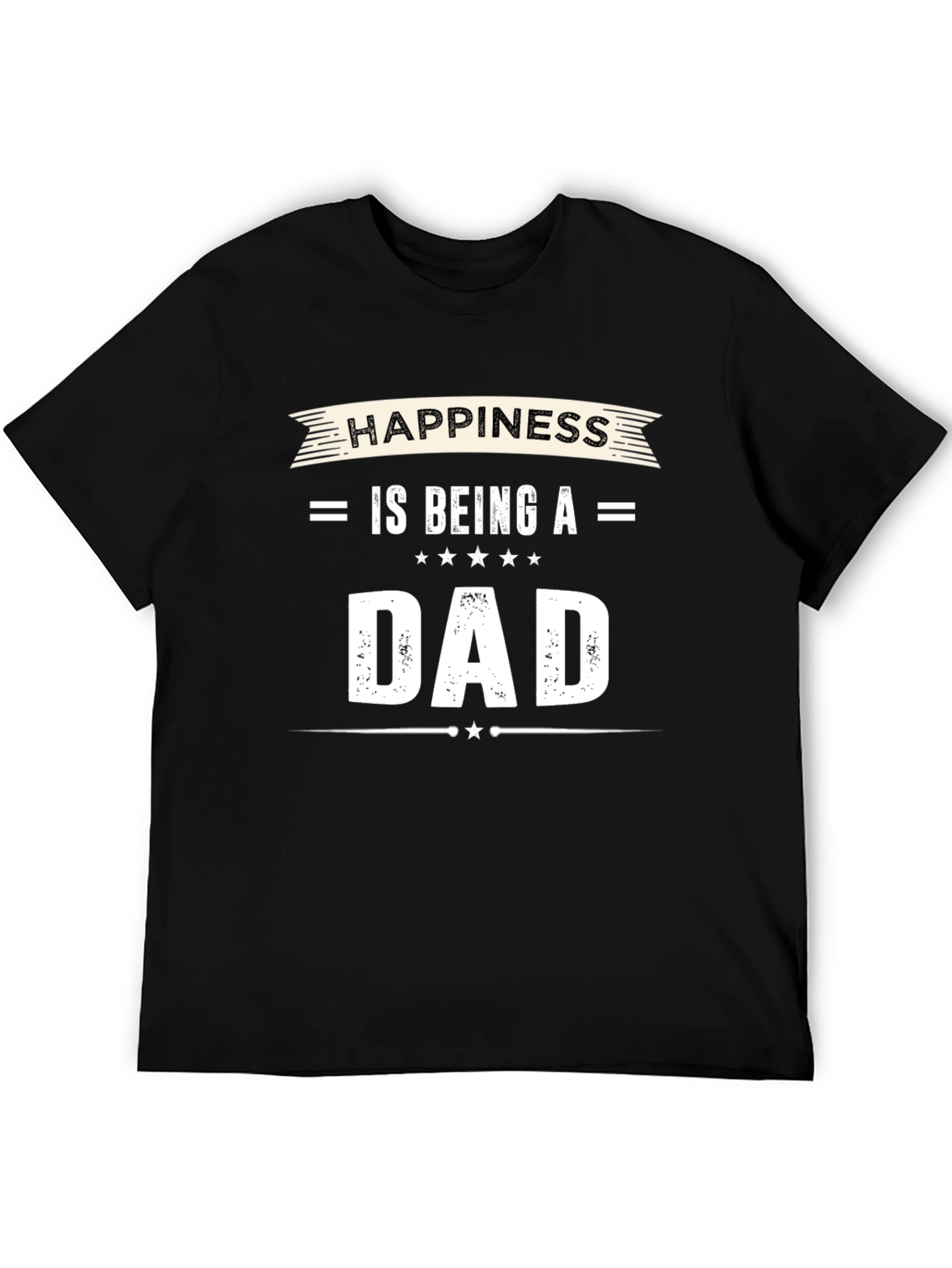 Black Happiness is Being A Dad - Men's Black T-Shirt view 5