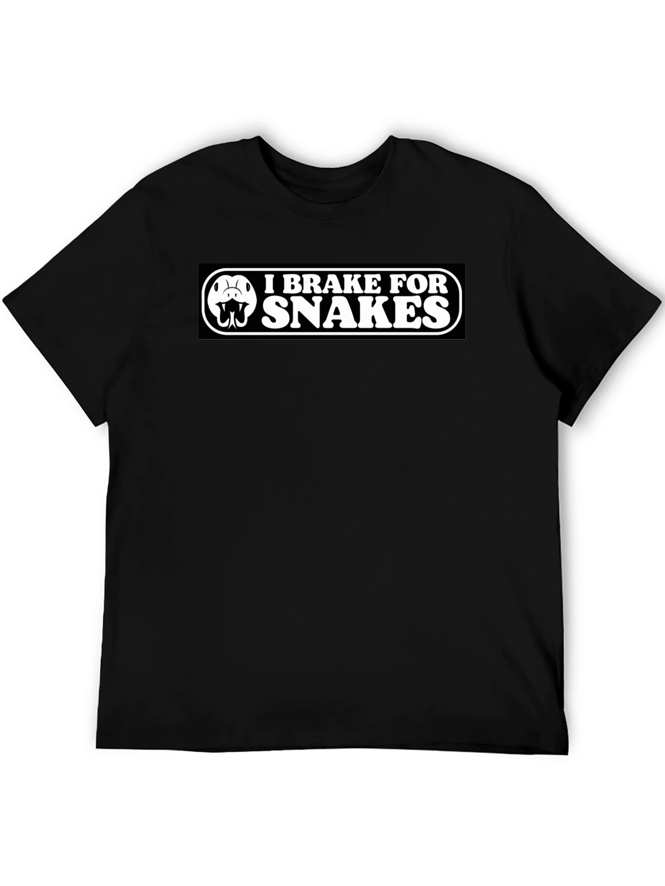Black I Brake for Snakes T-Shirt view 5