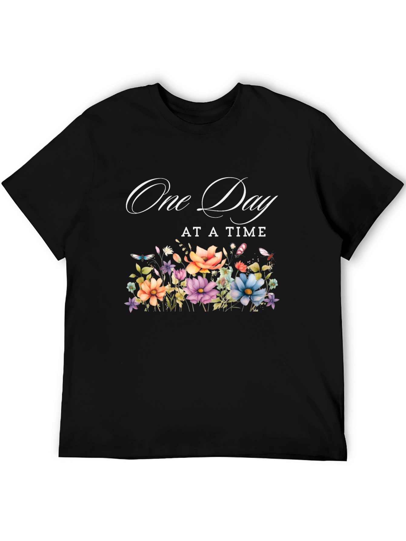 Black One Day At A Time Floral T-Shirt view 5