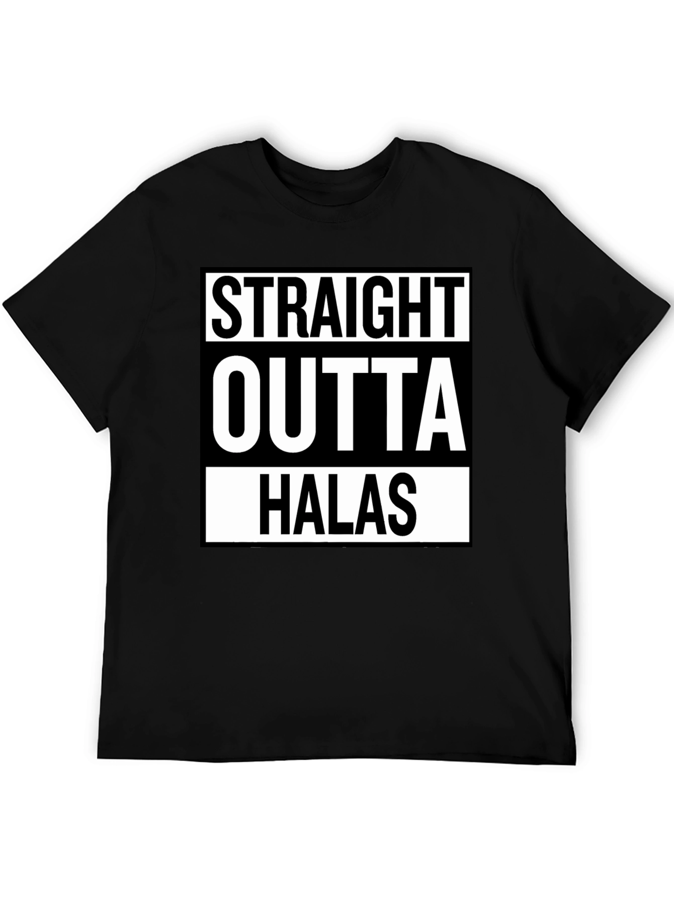 Black Straight Outta Halas Black T-Shirt view 5