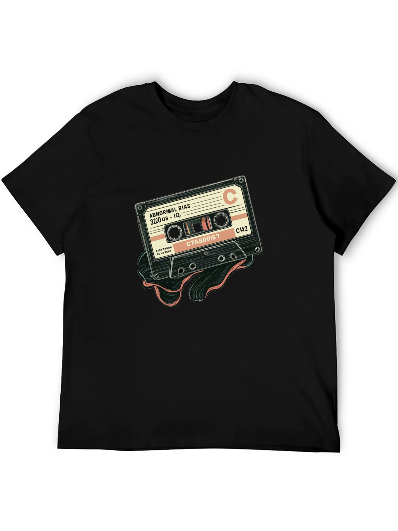 Black Retro Cassette Tape Graphic T-Shirt view 5
