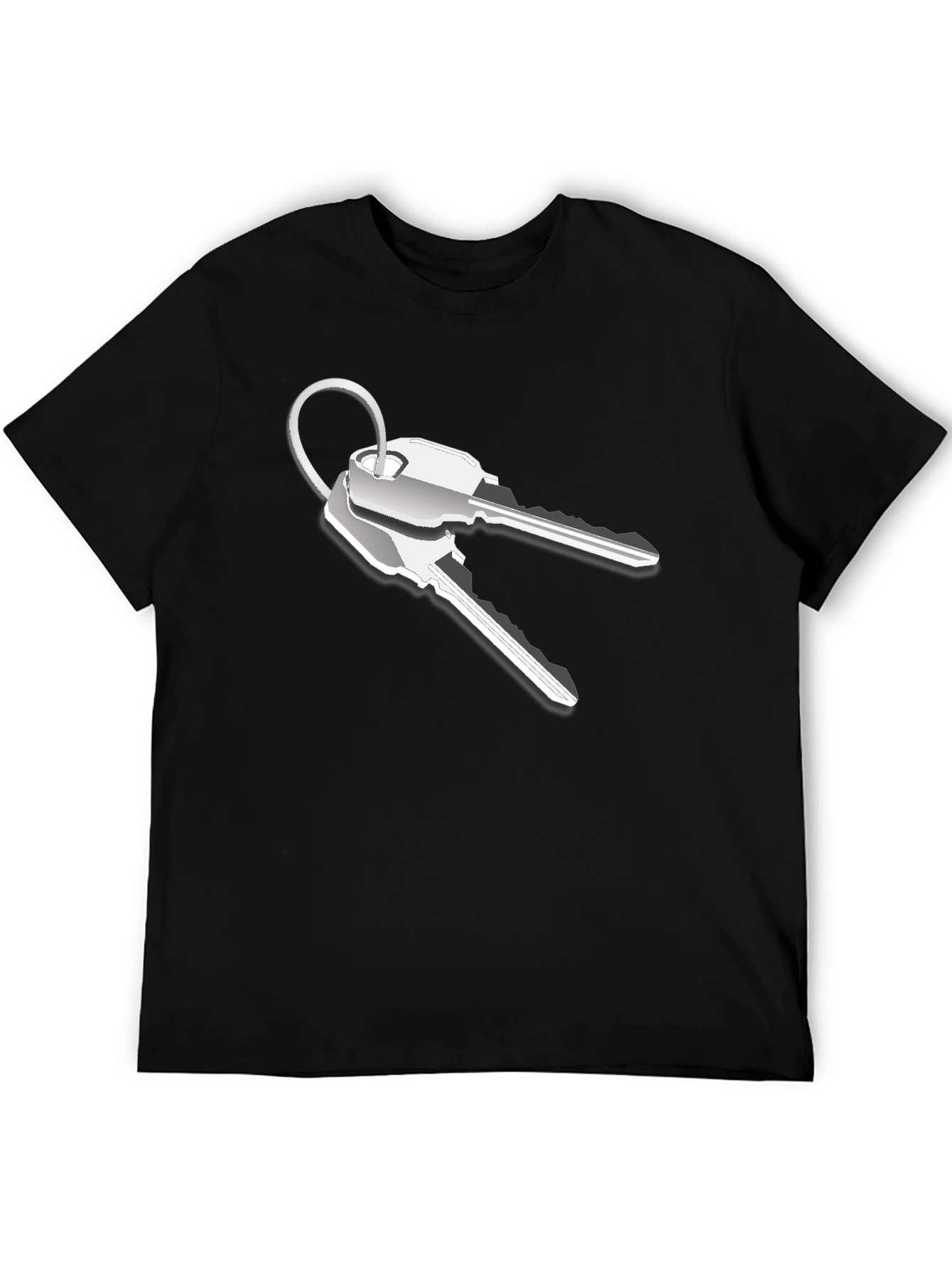 Black Novelty Keys Graphic T-Shirt - Black view 5