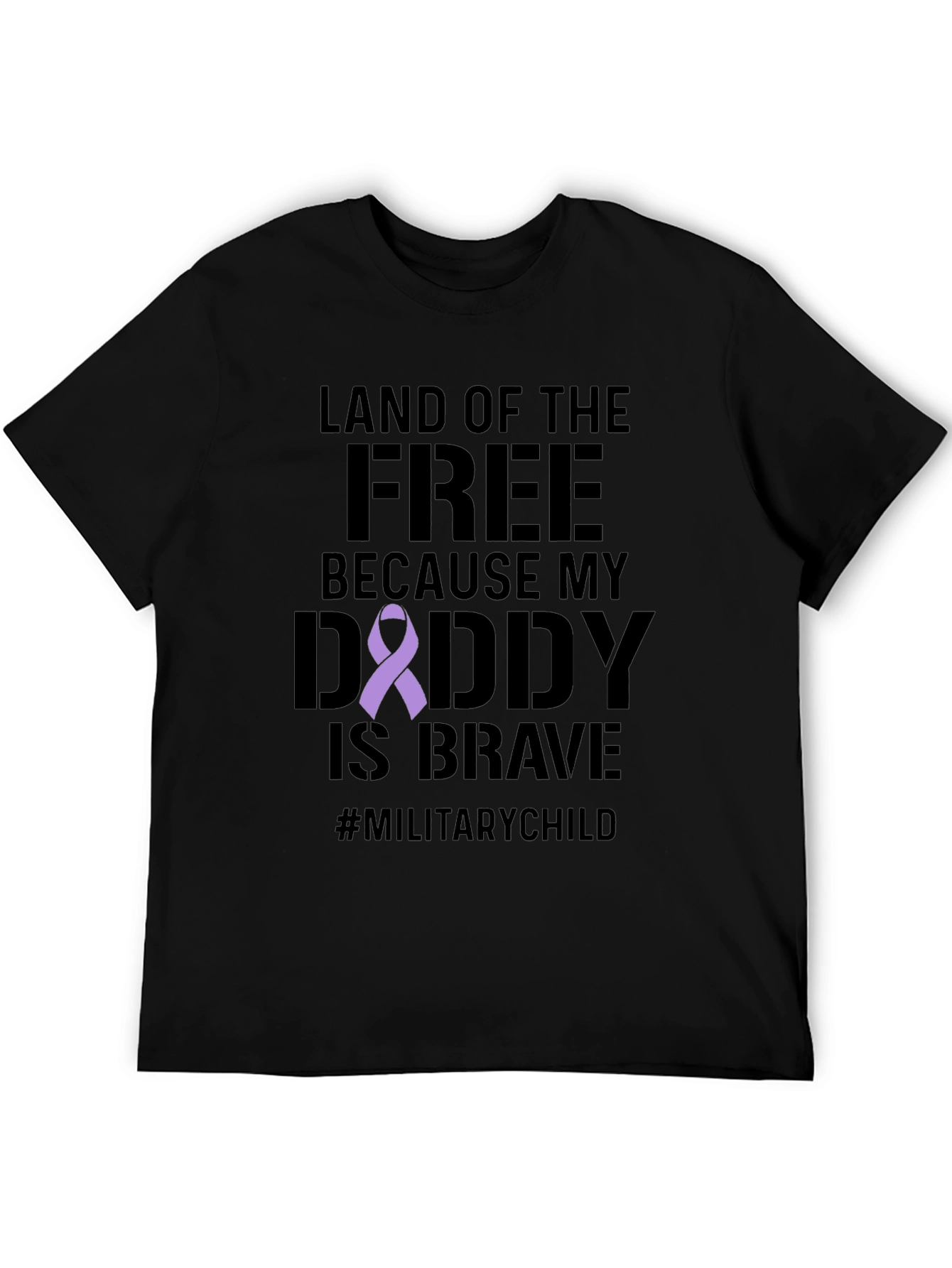 Military Child T-Shirt: Land of the Free, Brave Daddy - 5