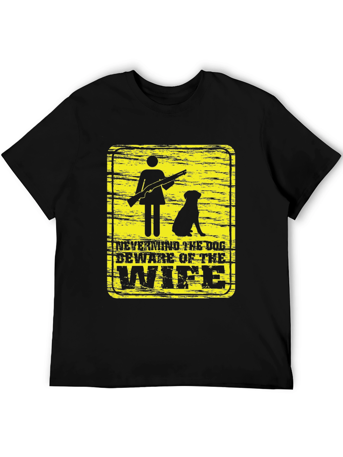 Black Beware of Wife Funny Graphic T-Shirt view 5