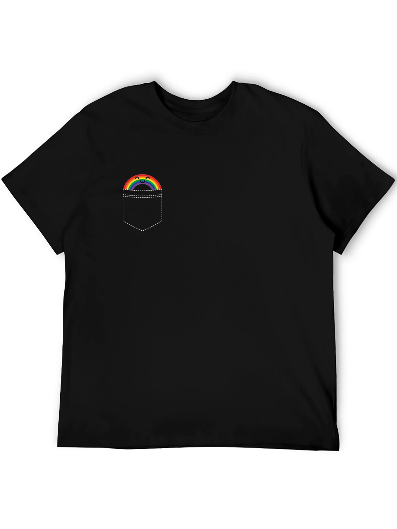 Rainbow Pocket Graphic T-Shirt - Soft Cotton Tee - 5