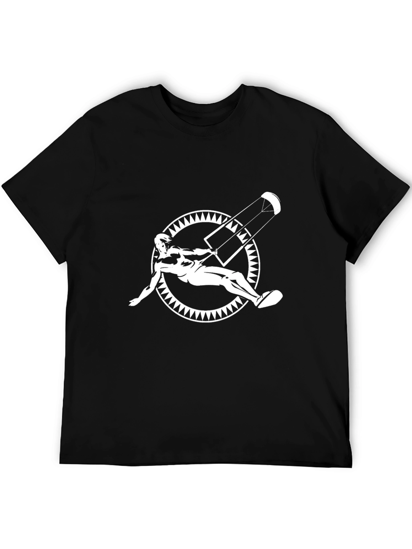 Black Kite Surfer Graphic Tee - Black Cotton T-Shirt view 5