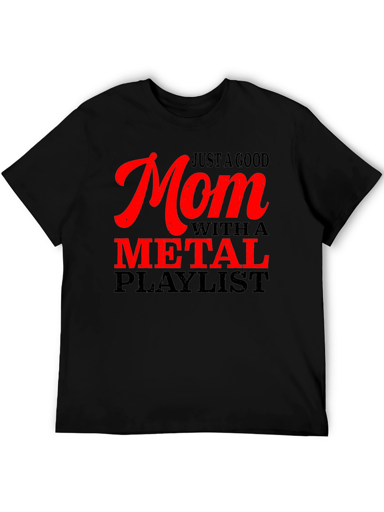 Black Mom Metal Playlist T-Shirt - Music Lover Tee view 5