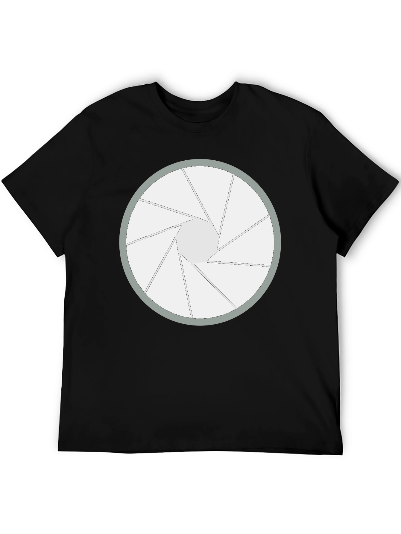 Black Aperture Blade Graphic Tee - Camera Shutter Design view 5