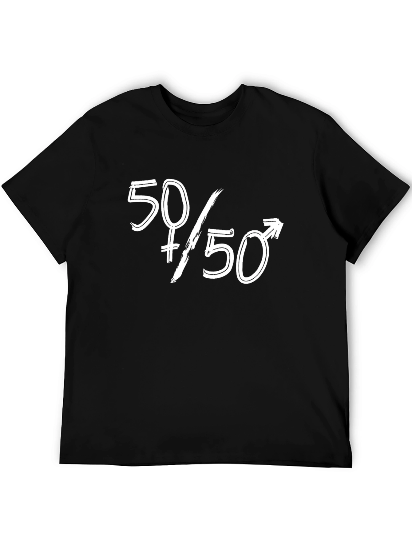 Black 50/50 Gender Equality Graphic Tee - Black view 5