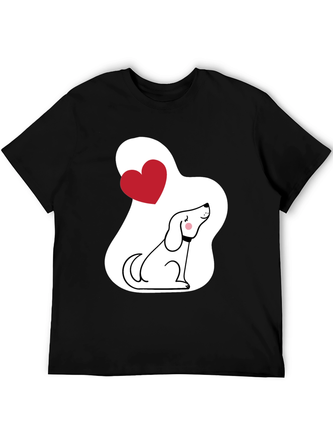 Dog Lover T-Shirt - Cute Cartoon Puppy with Heart - 5