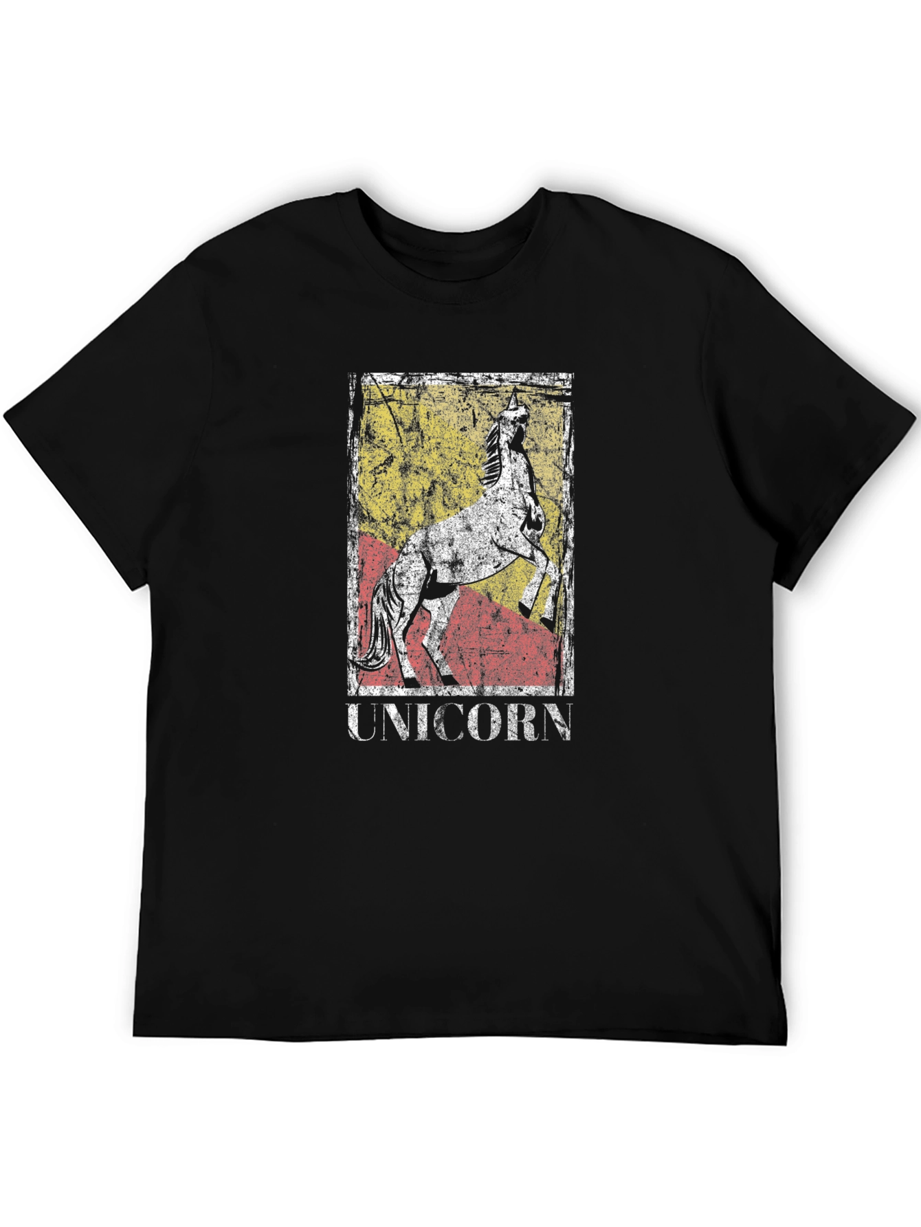 Black Vintage Style Unicorn Graphic T-Shirt view 5