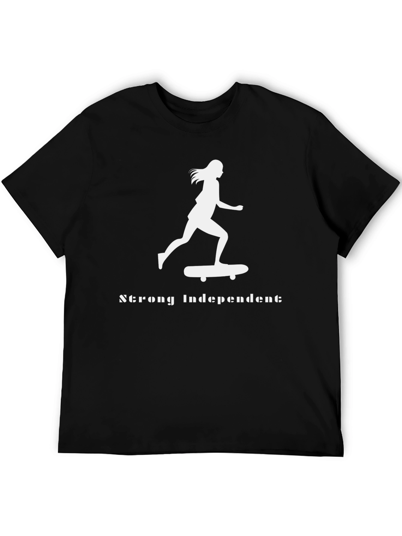 Black Strong Independent Skateboarder Graphic Tee view 5