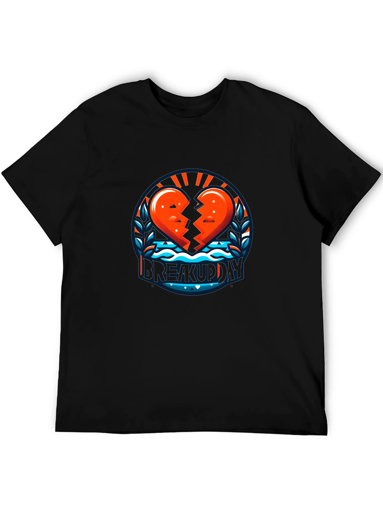 Black Breakup Day Graphic Tee - Stylish Heartbreak T-Shirt view 5
