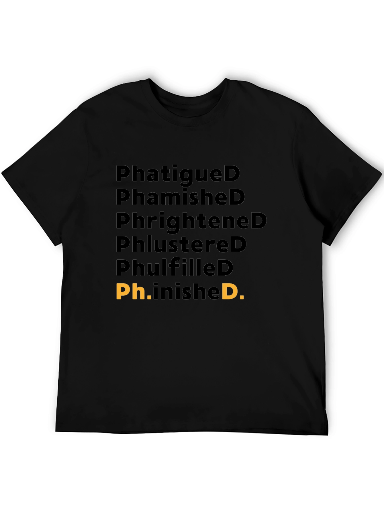 Black Humorous 'Ph' Words Graphic Tee - Black T-Shirt view 5