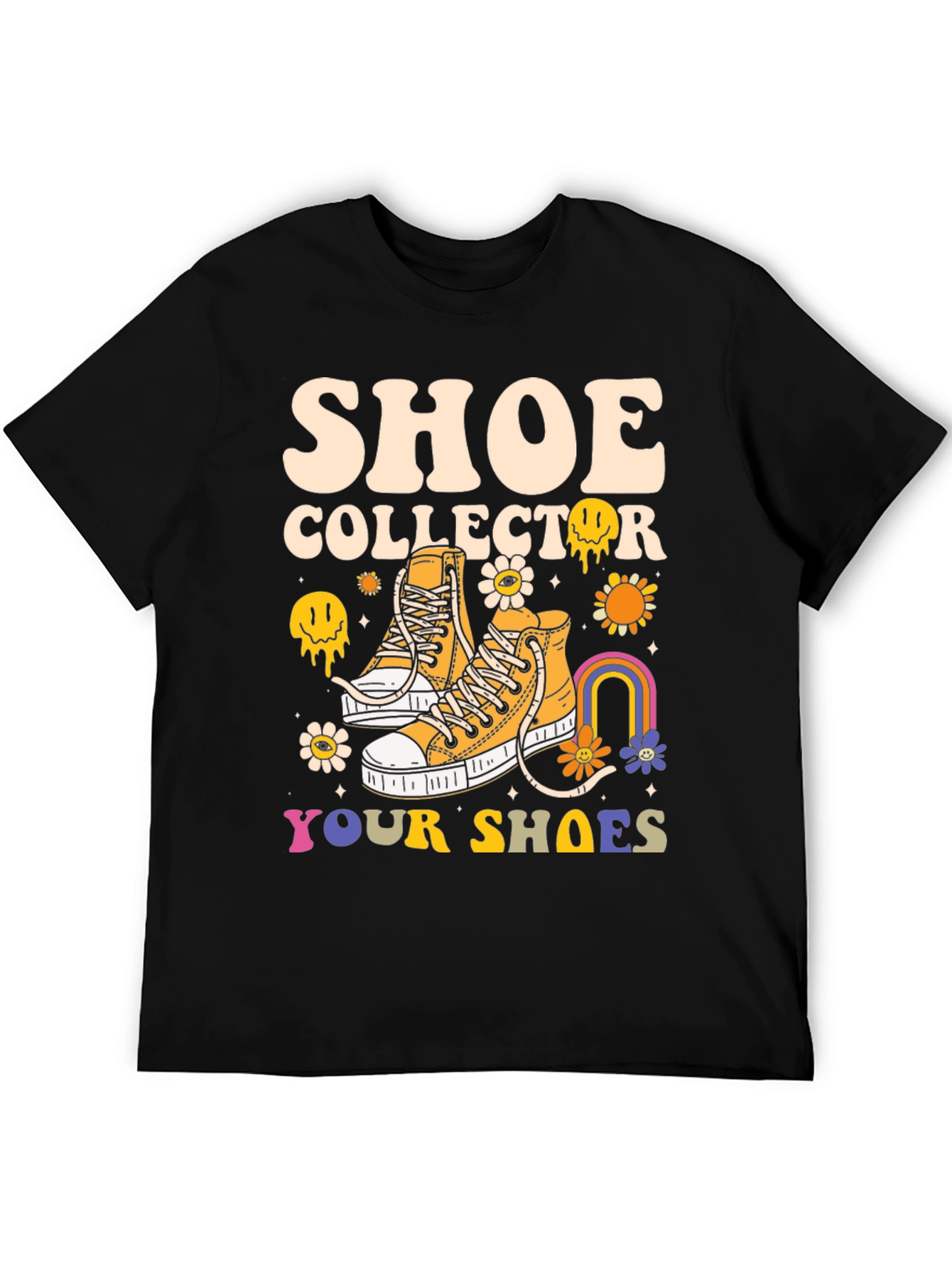 Black Shoe Collector T-Shirt, Funky Shoe Lover Tee view 5