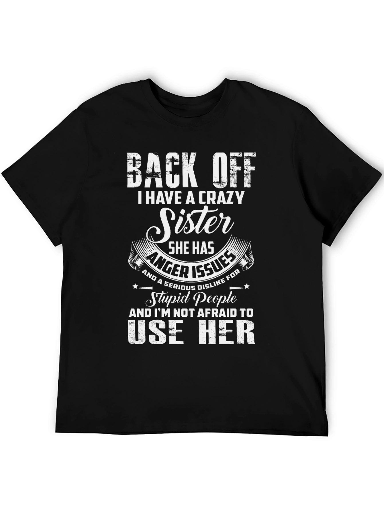 Black Crazy Sister Graphic T-Shirt view 5