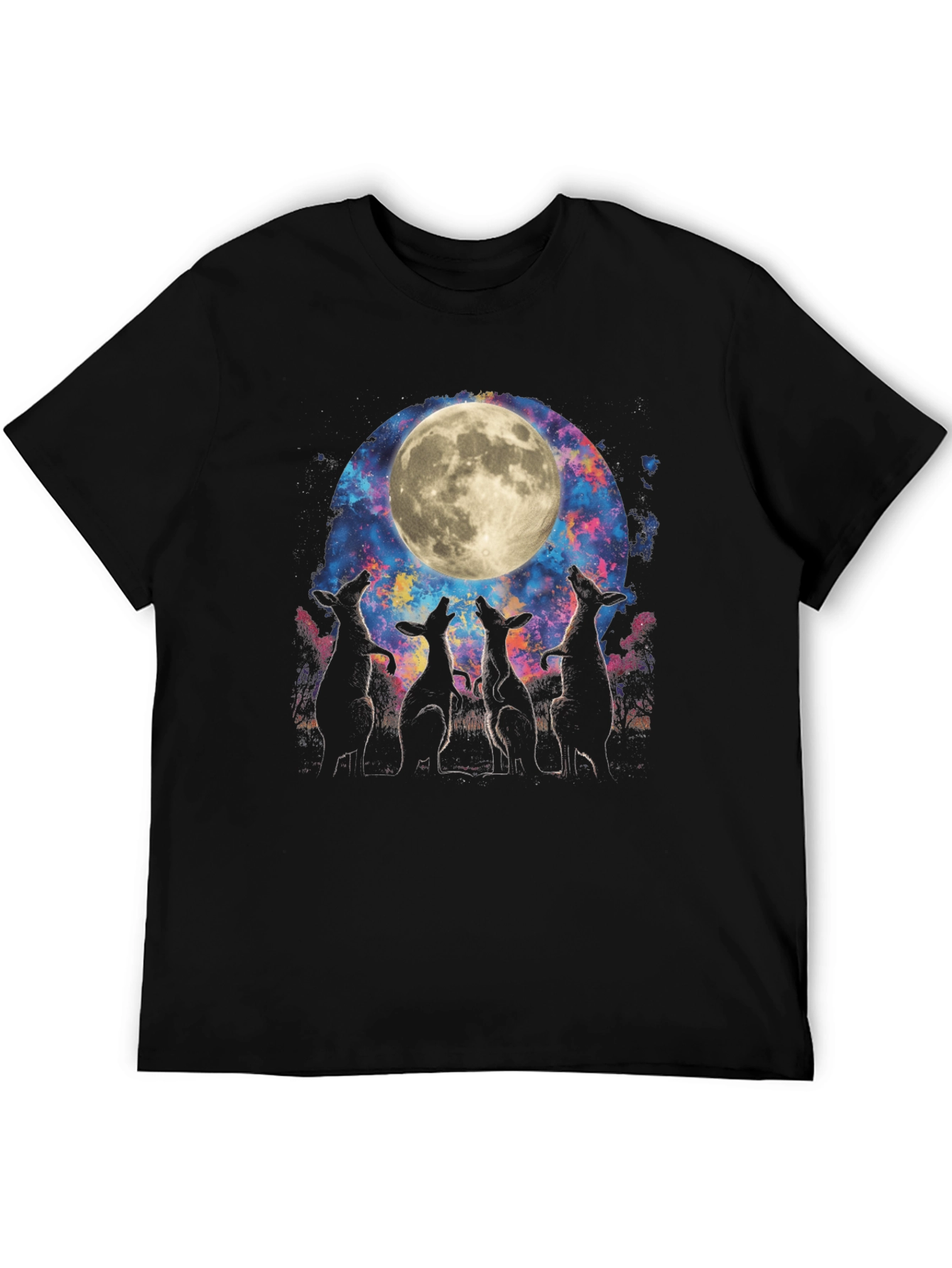 Black Wolf Moon Galaxy T-Shirt view 5
