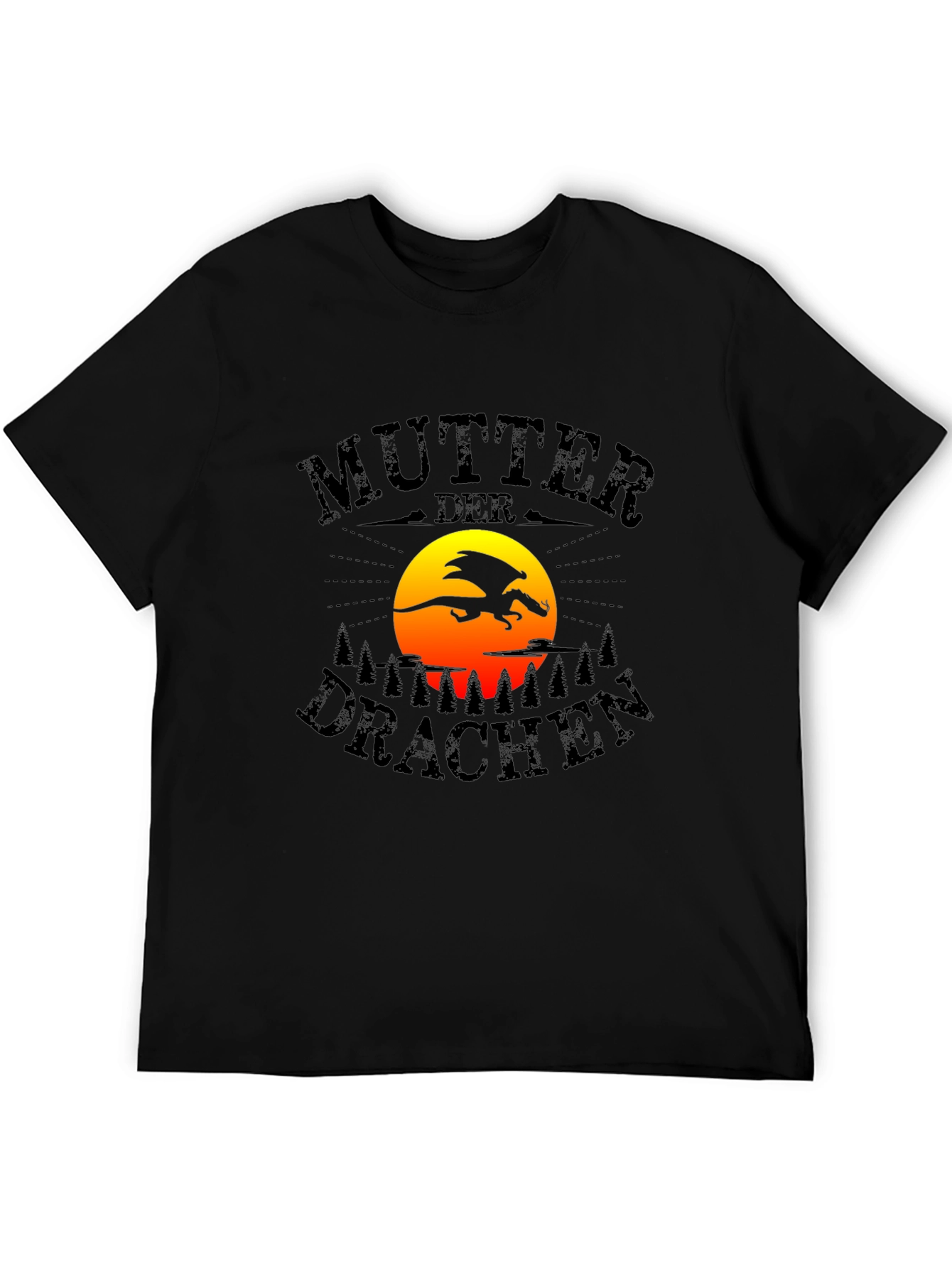 Black Mother of Dragons Graphic Tee - Black Cotton T-Shirt view 5
