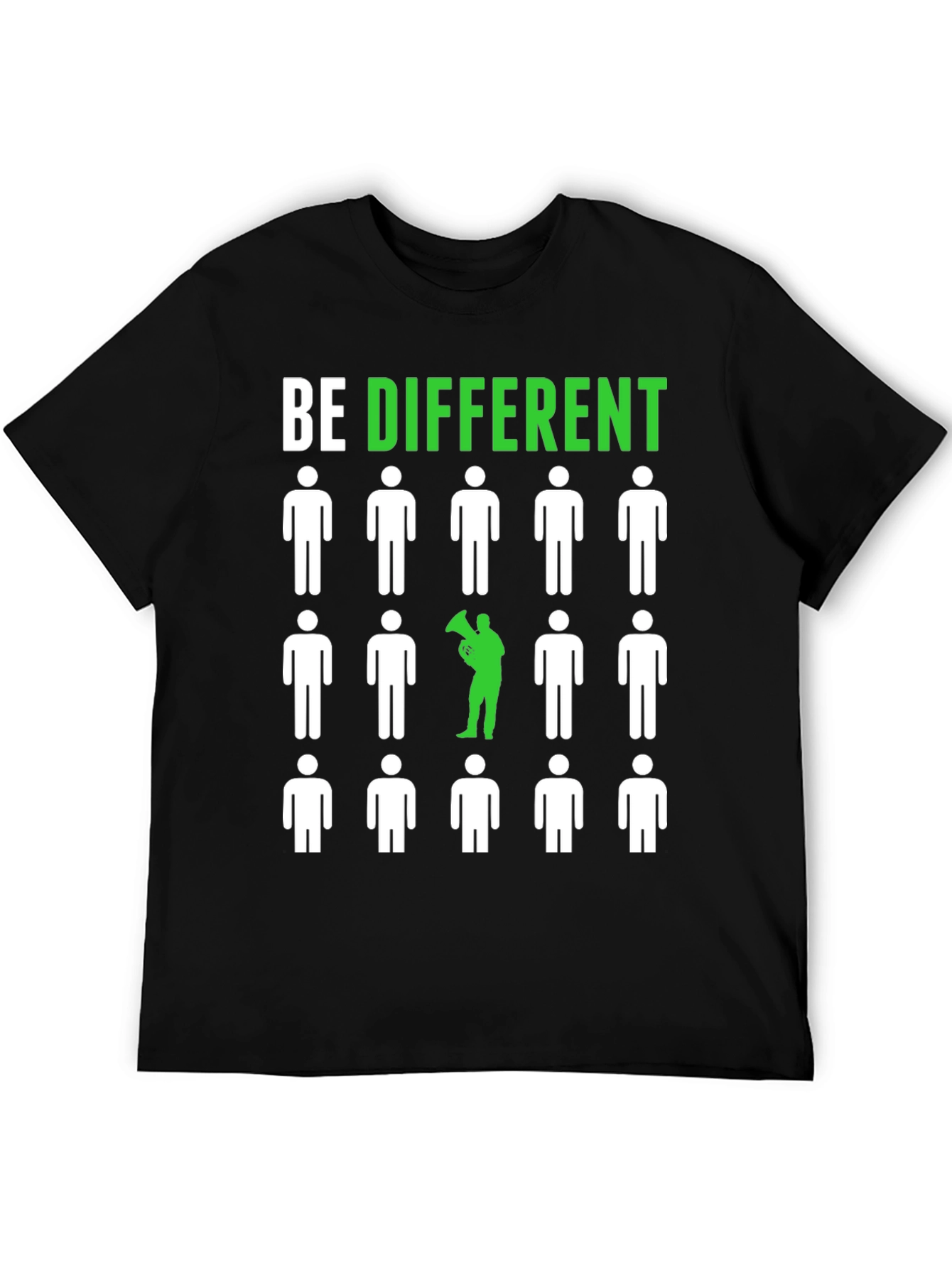 Black Be Different Graphic Tee - Unique Statement Shirt view 5