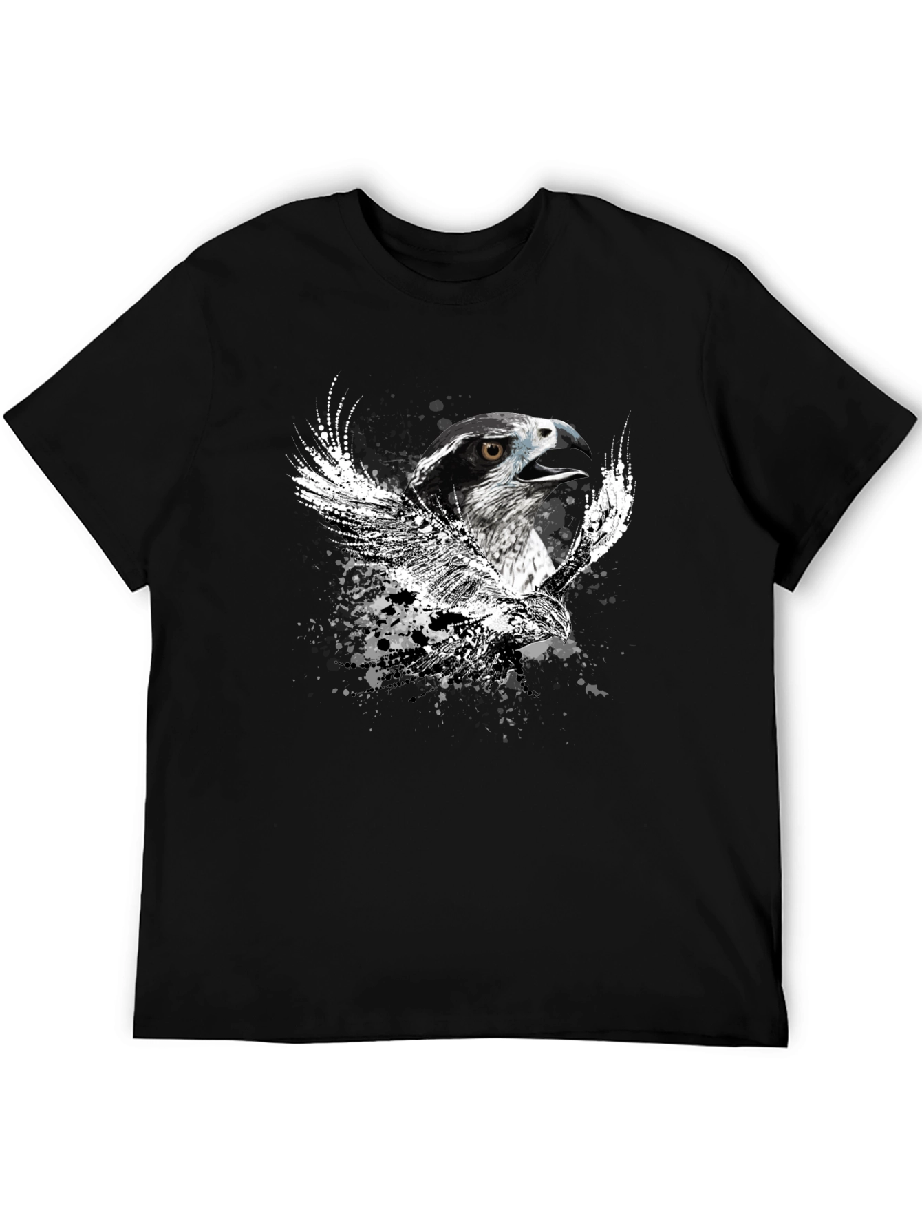 Black Black T-Shirt with Eagle Graphic view 5