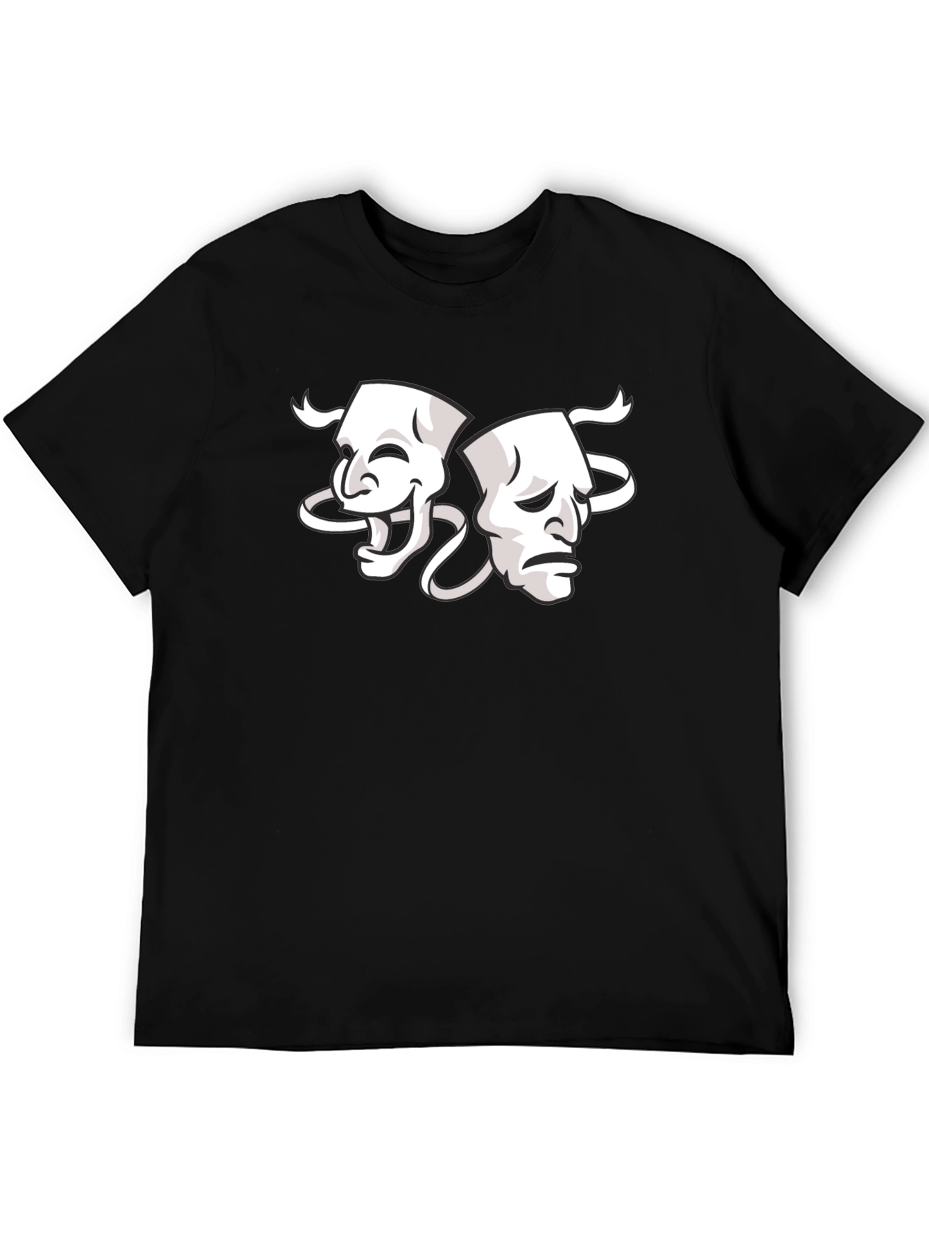 Black Comedy and Tragedy Masks Graphic Tee view 5