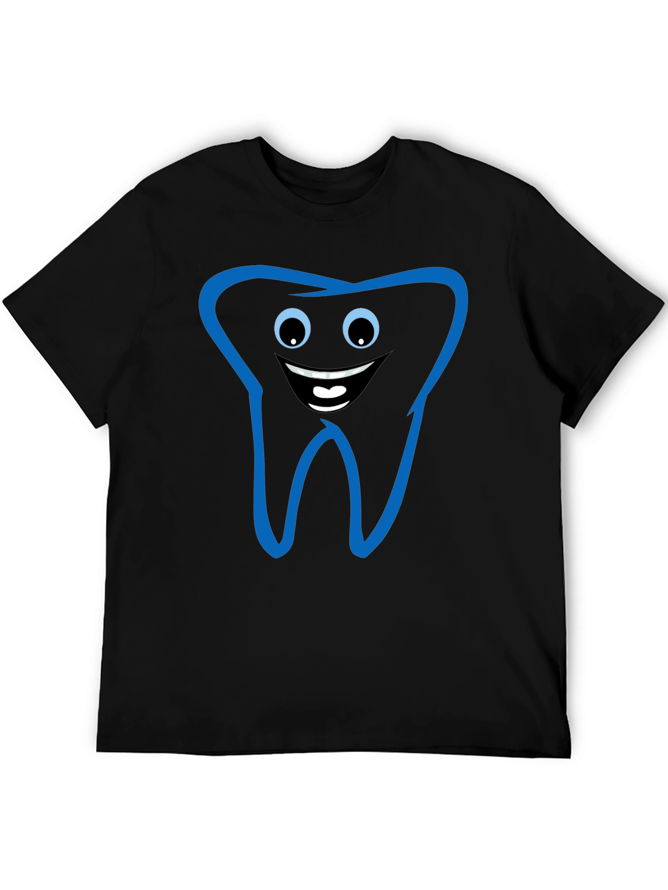 Black Funny Tooth Graphic Tee - Black Cotton T-Shirt view 5