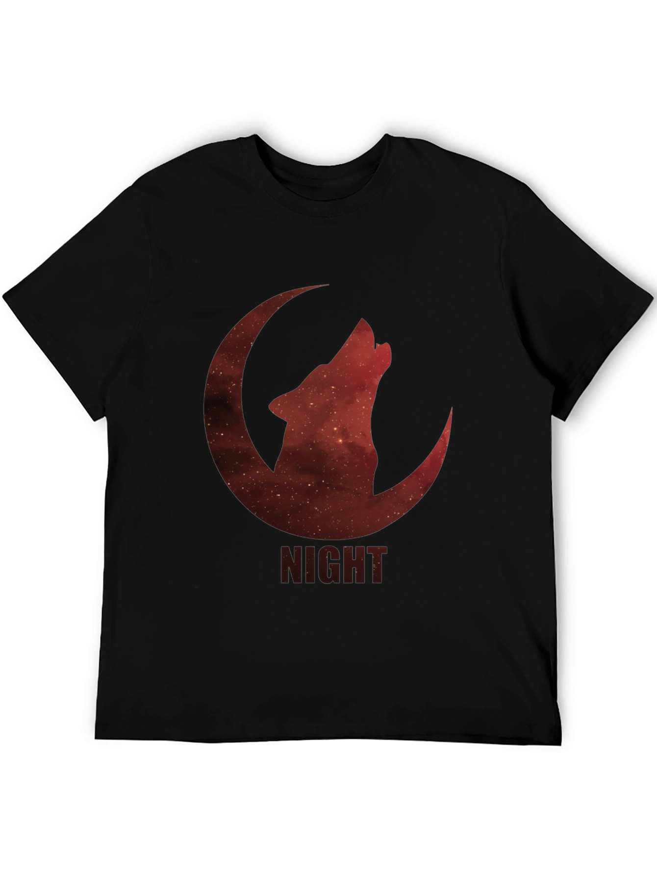 Black Night Wolf Moon Graphic T-Shirt view 5