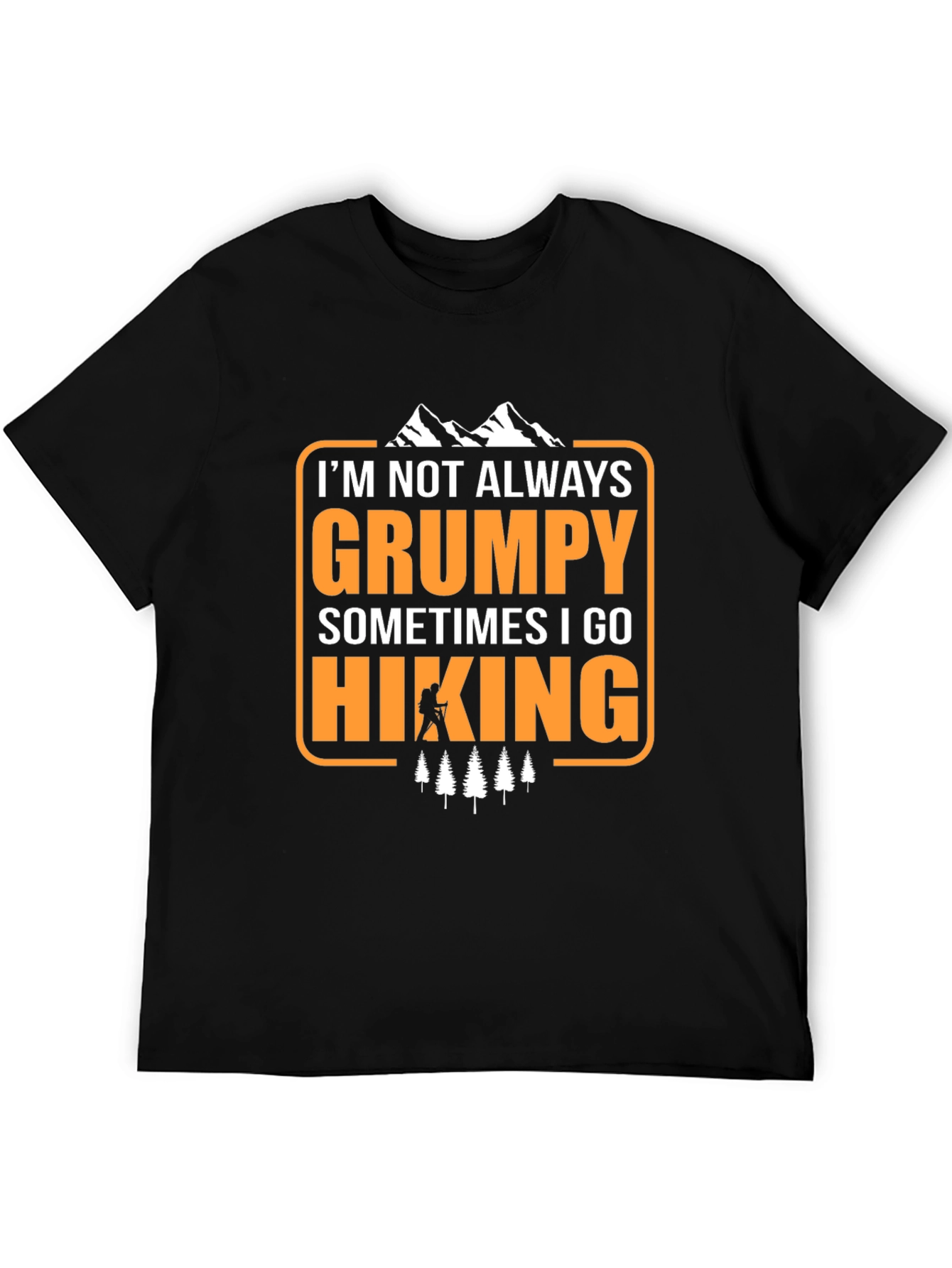 Black Grumpy Hiking T-Shirt - Funny Outdoor Adventure Tee view 5