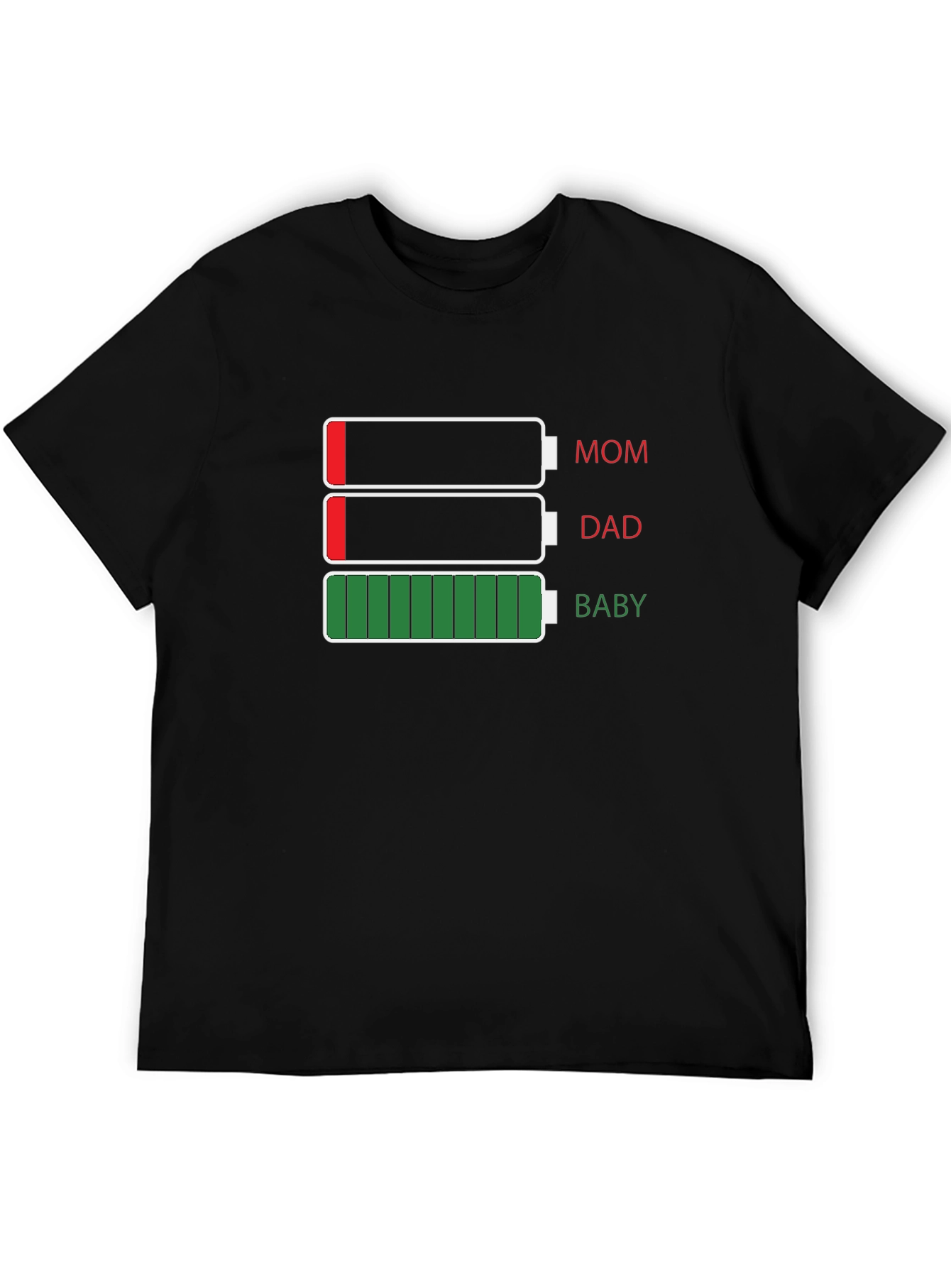 Black Family Battery Level Graphic Tee view 5