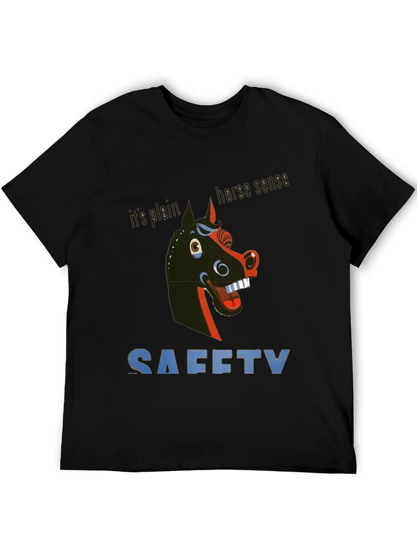 Black Horse Sense Safety Graphic Tee - Quirky & Unique! view 5
