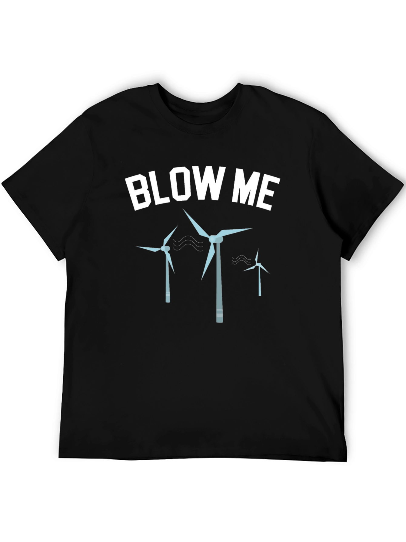 Black Blow Me Wind Turbines Graphic Tee - Black view 5