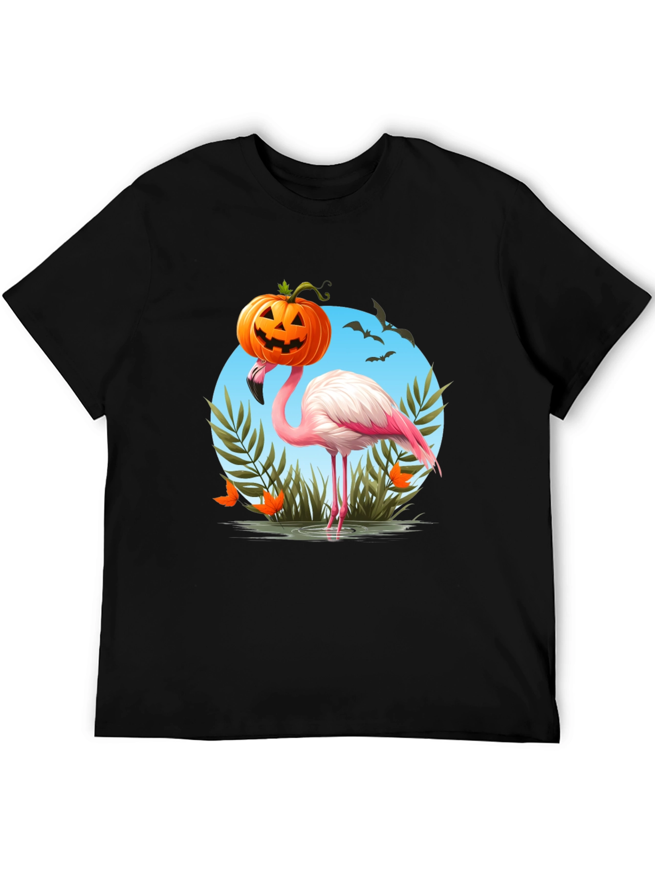 Black Halloween Flamingo Graphic Tee view 5