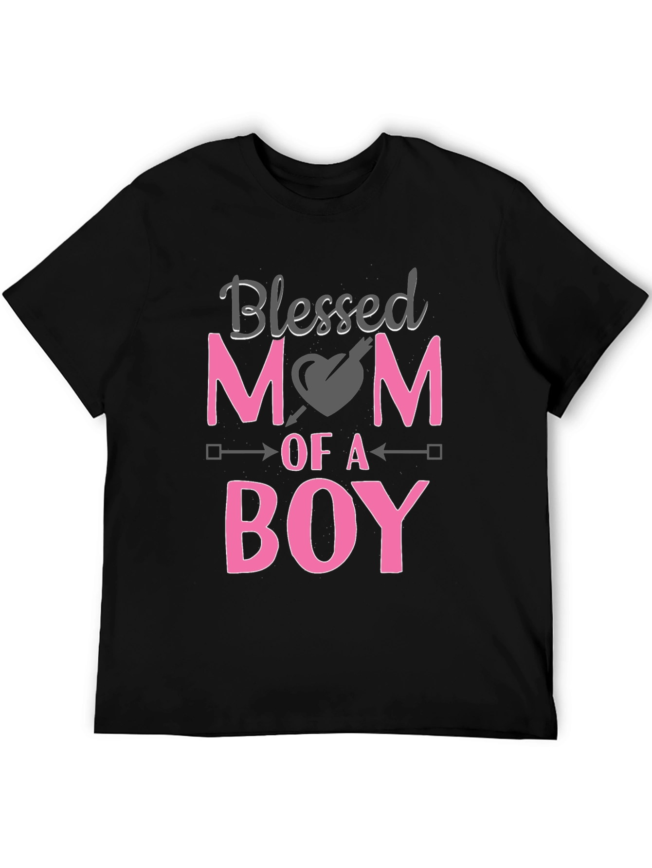 Black Blessed Mom of a Boy Black T-Shirt view 5