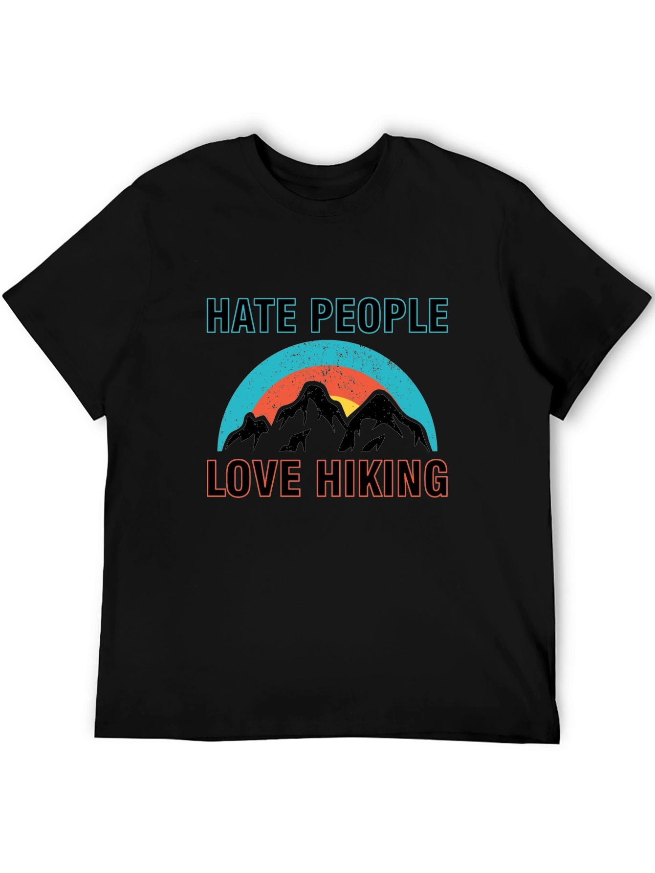 Black Hate People Love Hiking Graphic Tee view 5