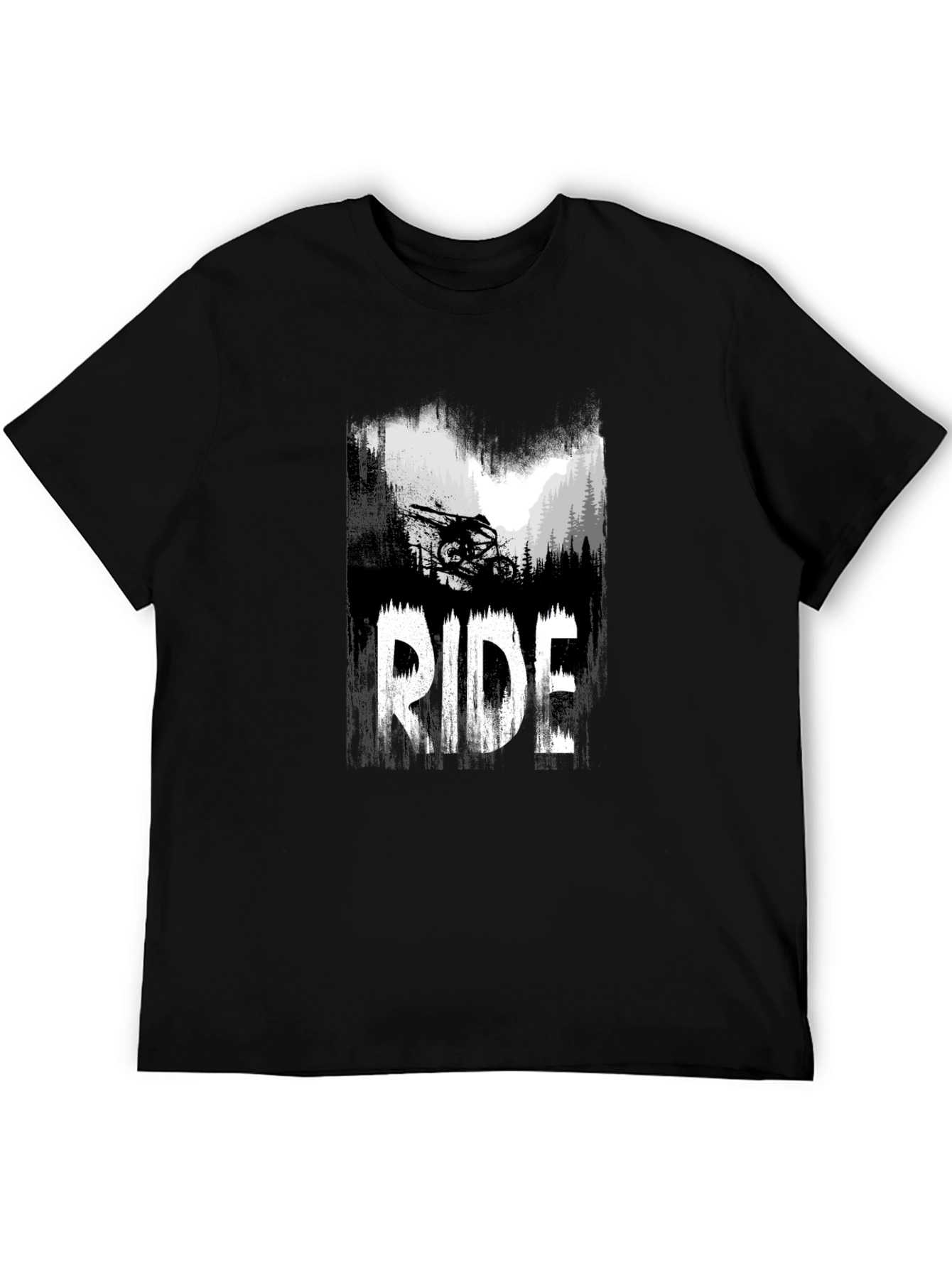 Black Ride Mountain Bike Graphic T-Shirt view 5