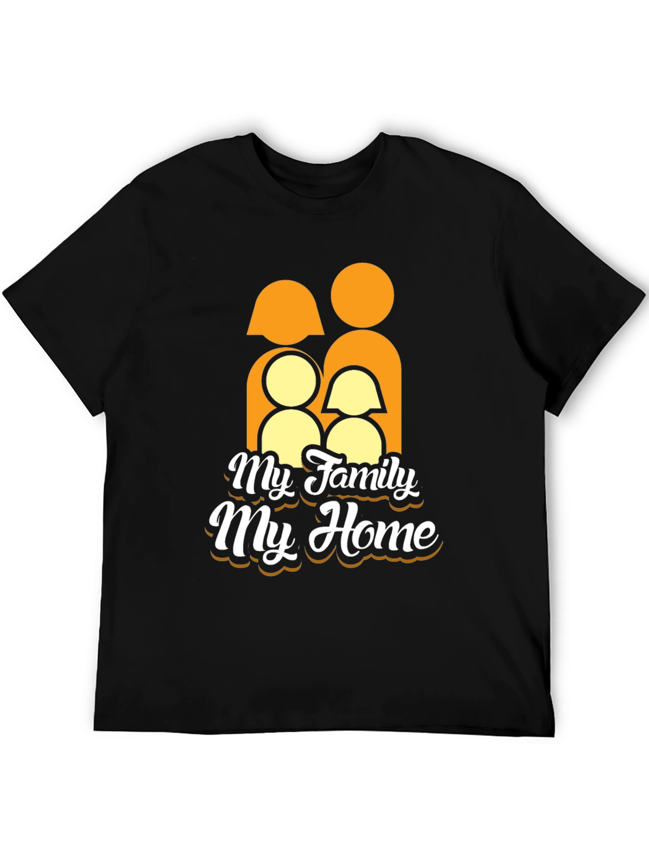 Black Family Home Graphic Tee - Black Unisex T-Shirt view 5