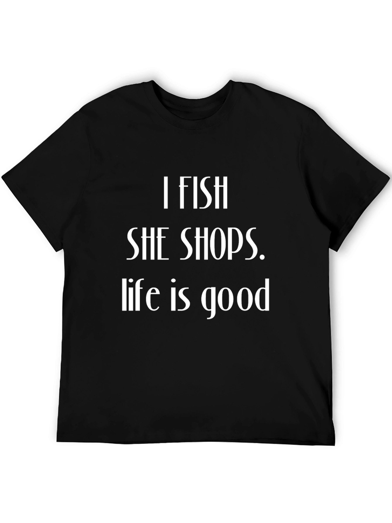 Black I FISH SHE SHOPS T-Shirt - Black Cotton Tee view 5