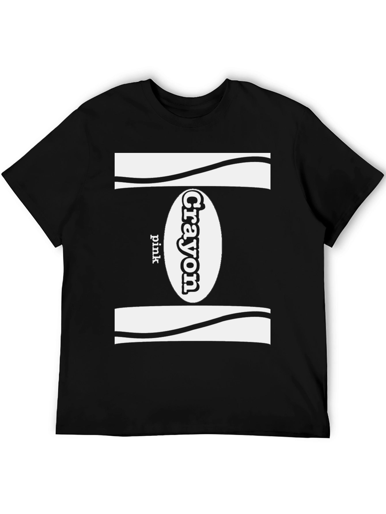 Black Crayon Pink T-Shirt - Novelty Graphic Tee view 5