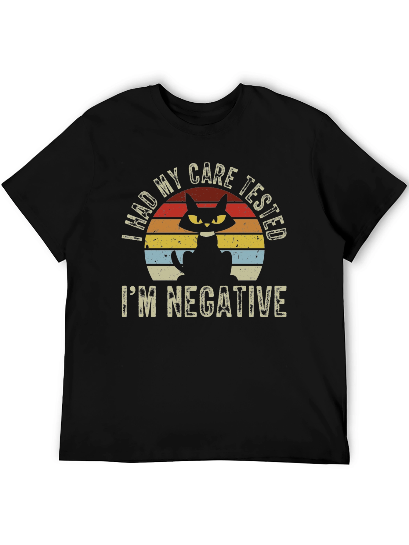 Black Had My Care Tested Cat T-Shirt view 5