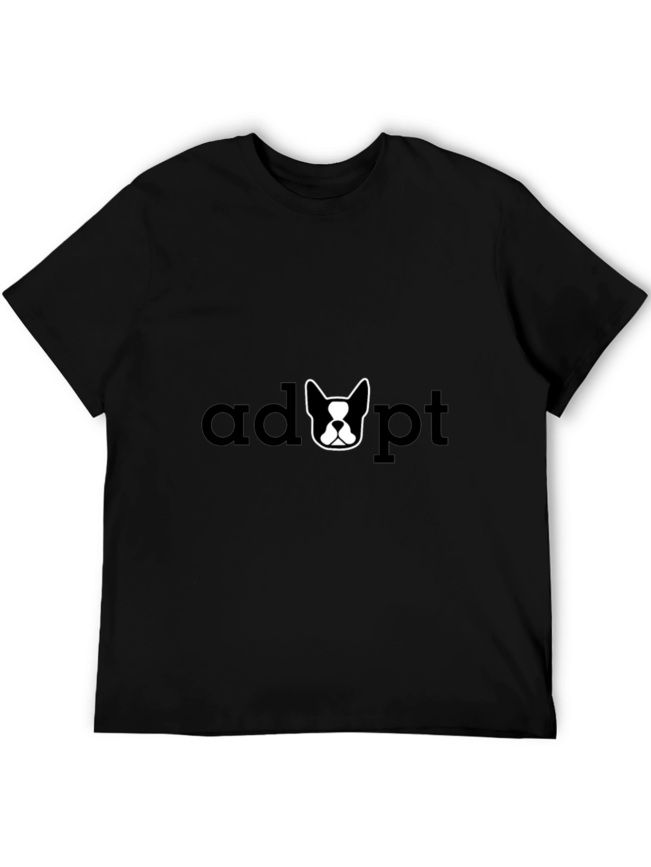 Black Adopt a Dog T-Shirt - Black Graphic Tee view 5
