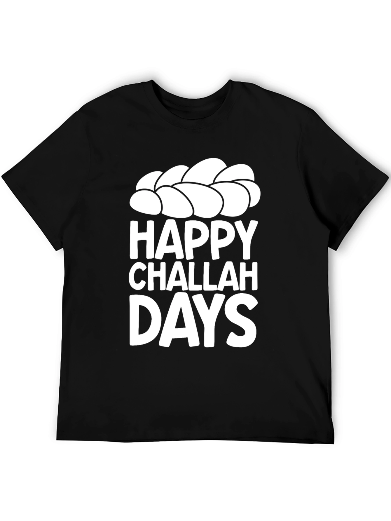 Black Happy Challah Days Graphic Tee view 5